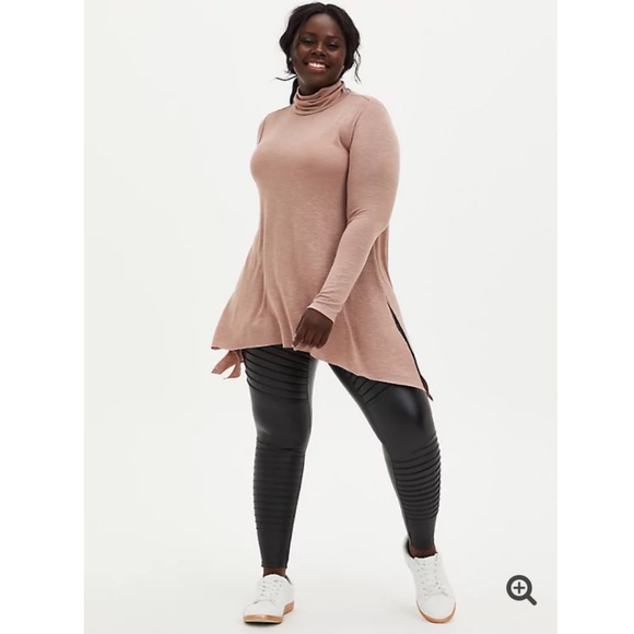 NWT TORRID Black Faux Leather Moto Leggings - Picture 4 of 11